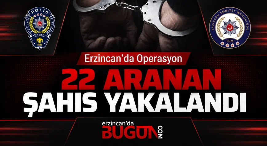 Erzincan’da Aranan Şahıslara Operasyon: 22 Kişi Yakalandı