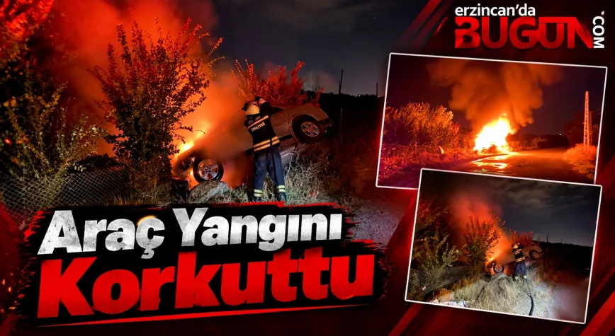 Erzincan’da Seyir Halindeki Araç Alevlere Teslim Oldu