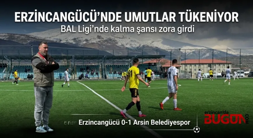 ERZİNCANGÜCÜ’NDE UMUTLAR TÜKENİYOR! BAL LİGİ’NDE KALMA HAYALİ ZORA GİRDİ