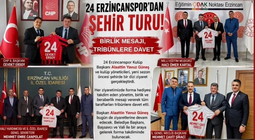 ERZİNCANSPOR’DAN ŞEHİR TURU: BİRLİK MESAJI, TRİBÜNLERE DAVET