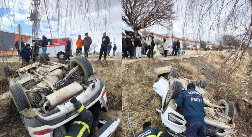 Havaalanı Yolu Yoğurtlu TOKİ Kavşağında Tek Taraflı Trafik Kazası