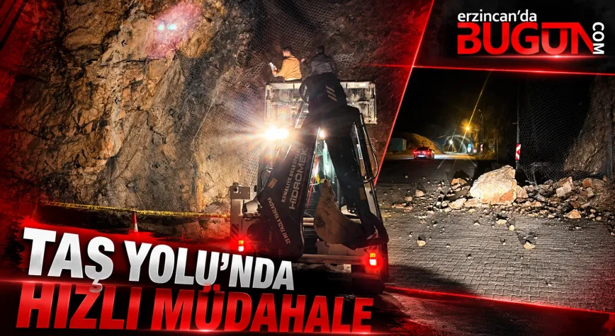 Kemaliye Taş Yolu’nda Kaya Düşmesi! Belediye Ekiplerinden Hızlı Müdahale