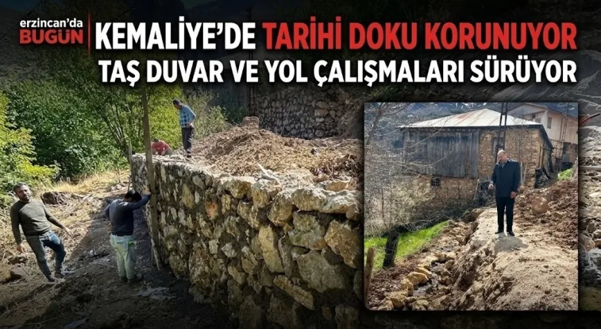 Kemaliye’de Tarihi Dokuya Uyumlu Çalışmalar Sürüyor