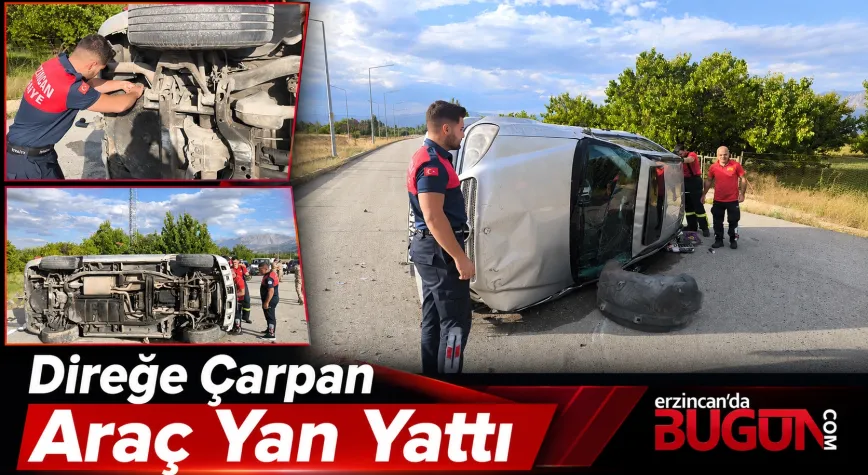 Yaylabaşı TOKİ Kavşağı’nda Araç Direğe Çarptı: 1 Yaralı